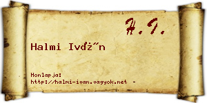 Halmi Iván névjegykártya