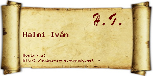 Halmi Iván névjegykártya